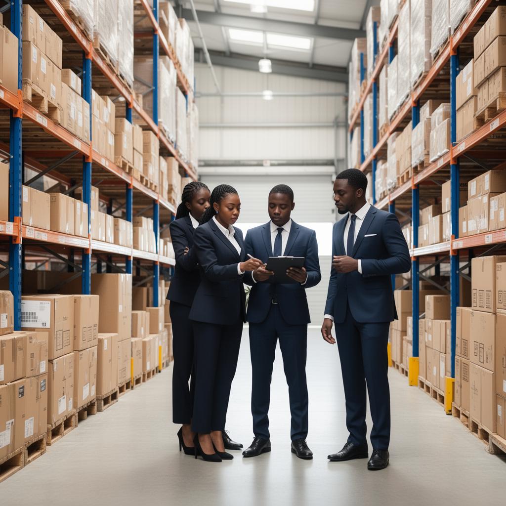 Logistics professionals coordinating warehouse operations